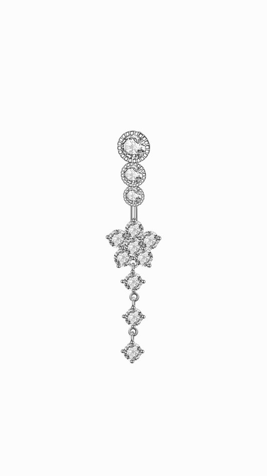 Triple Stone Flower Dangle Belly Piercing