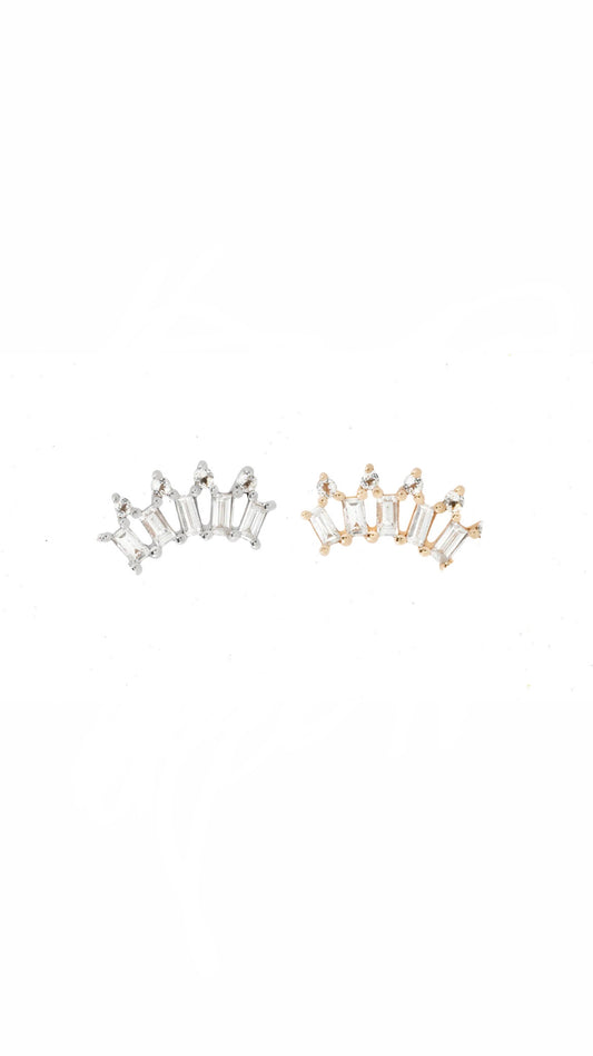 Single 5 Stones Crown Helix Ear Piercing