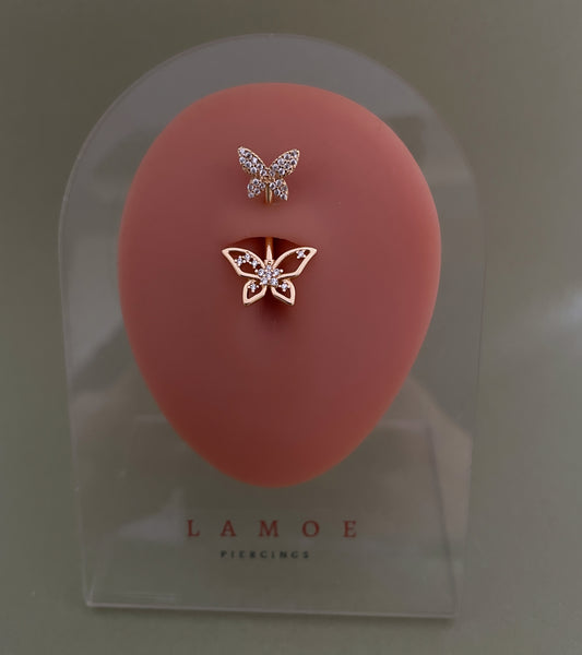 Double Butterfly Belly Ring