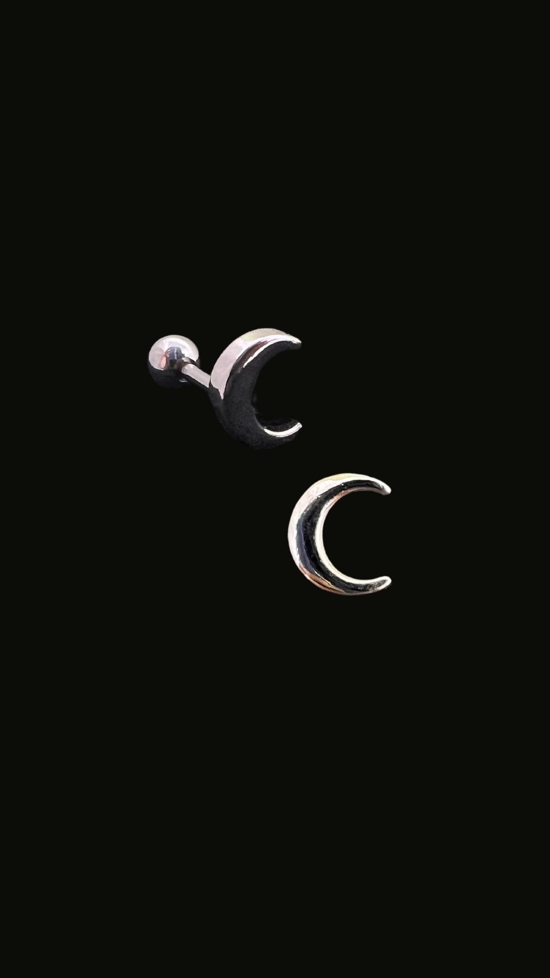 Stainless Steel Crescent Matt Moon Ear Piercing