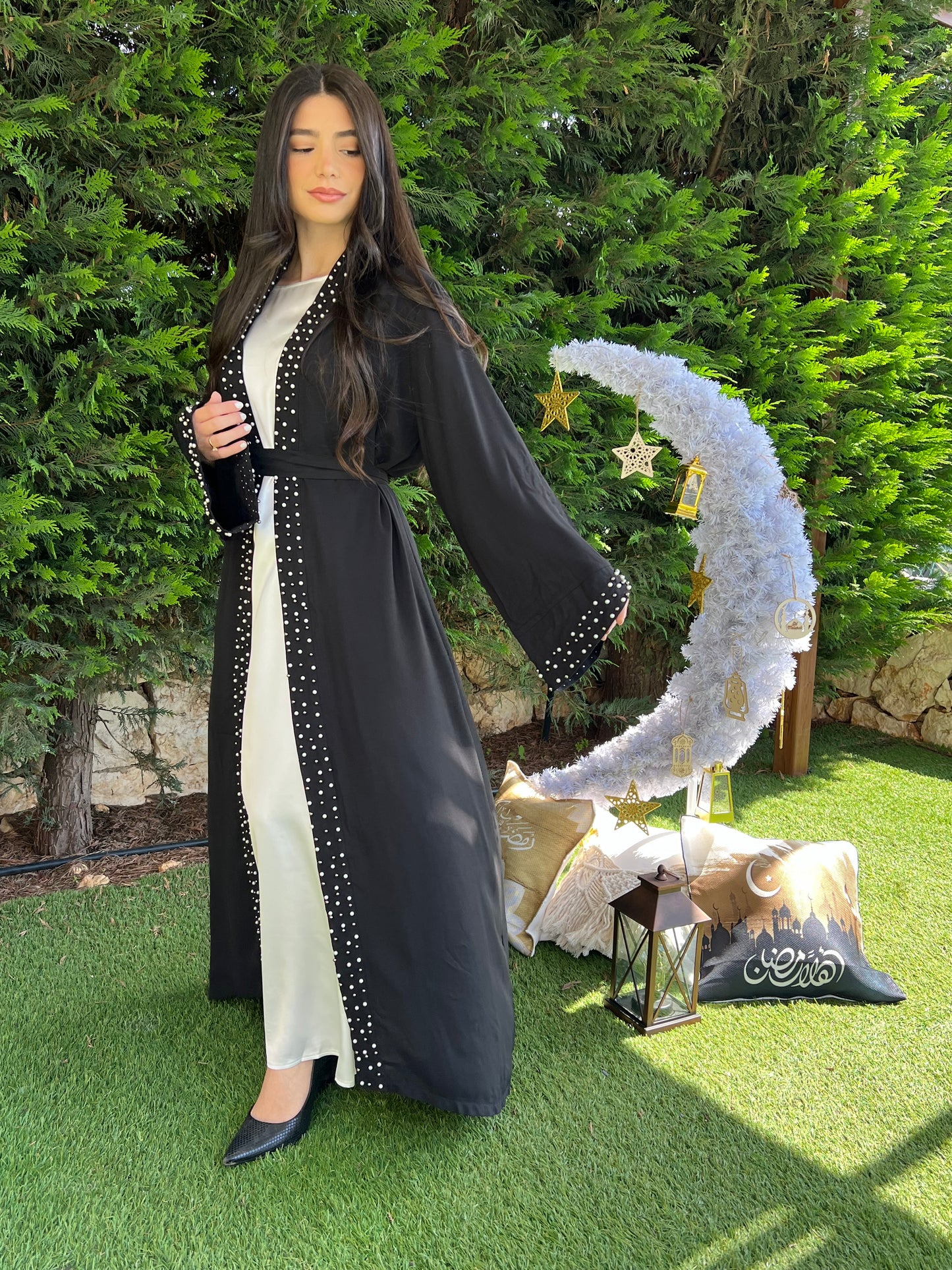 PEARL Open Abaya with Belt