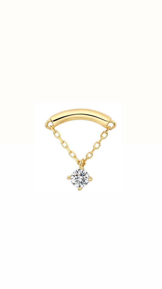Single S925 Hidden Helix Small Zircon Ear Piercing