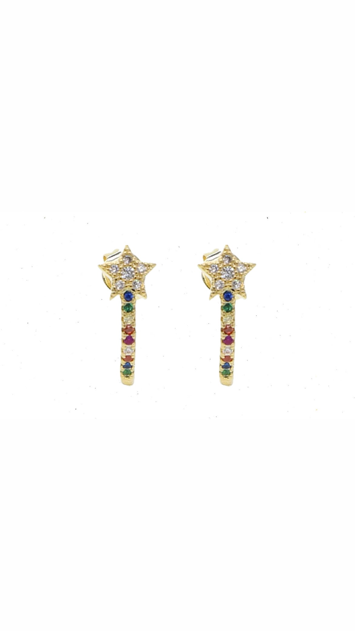 Rainbow Star Lobe Ear Piercing (PAIR)