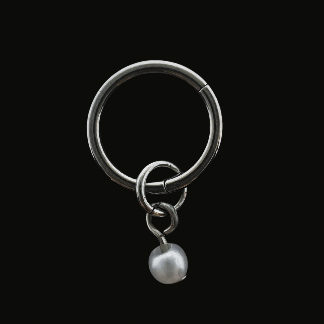 Hoop Small Size Pearl Clicker Belly Ring