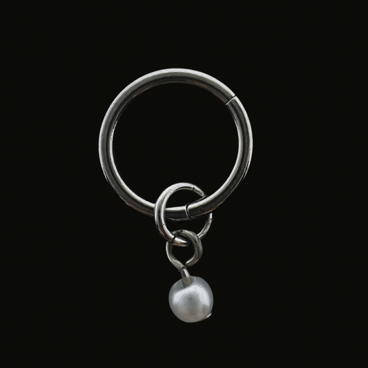 Hoop Small Size Pearl Clicker Belly Ring