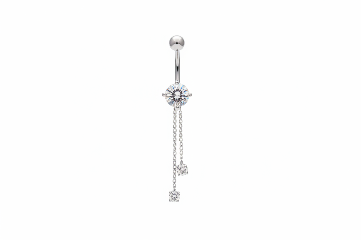 Hanging Cubic Zirconia Belly Ring