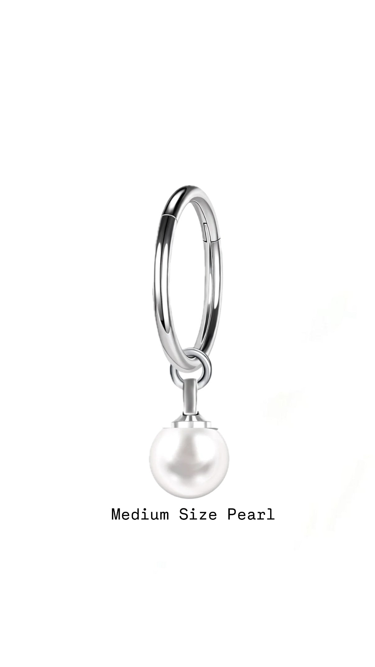 Medium Size Pearl Hoop Belly Ring