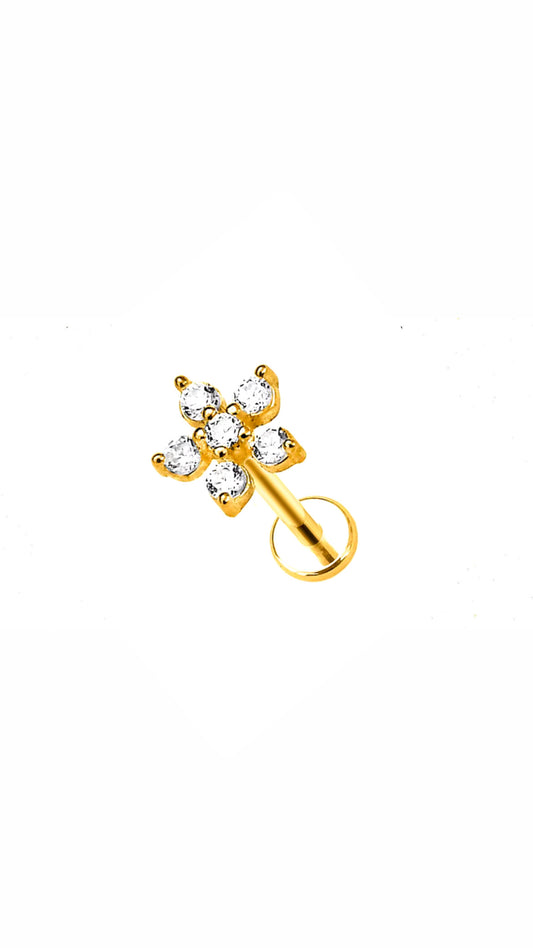 Small Flower Flat Back Ear Piercing