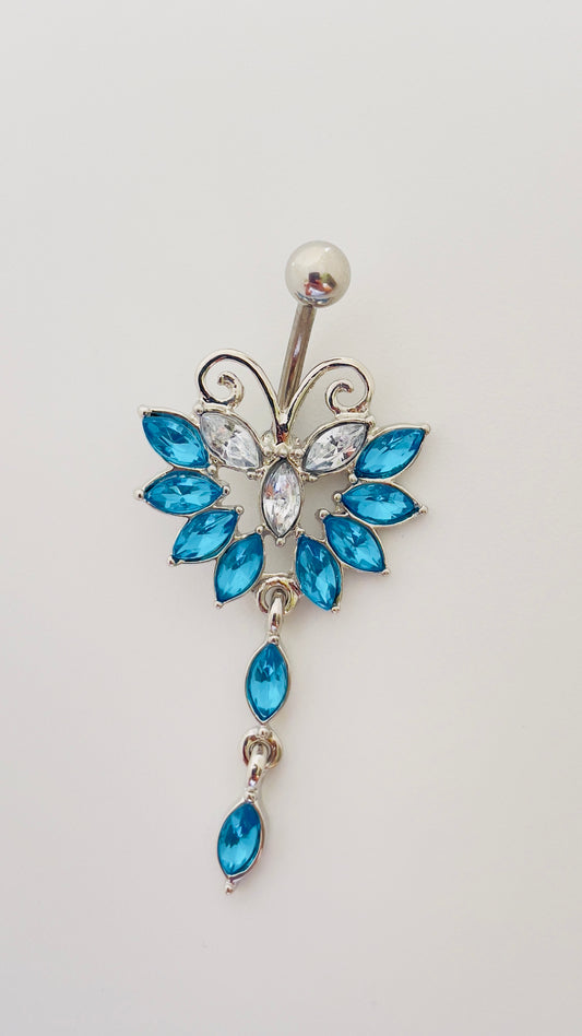 Cubic Zirconia Butterfly Decor Navel Belly Ring