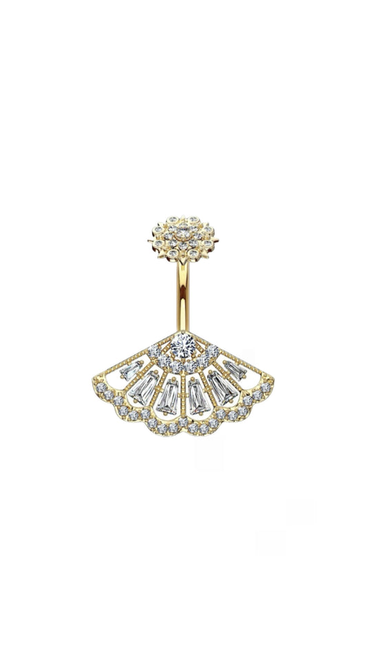 Vintage Fan Navel Belly Ring