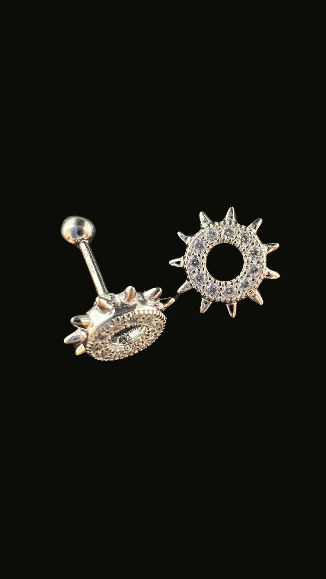 Silver 925 Sun Shape Ear Piercing