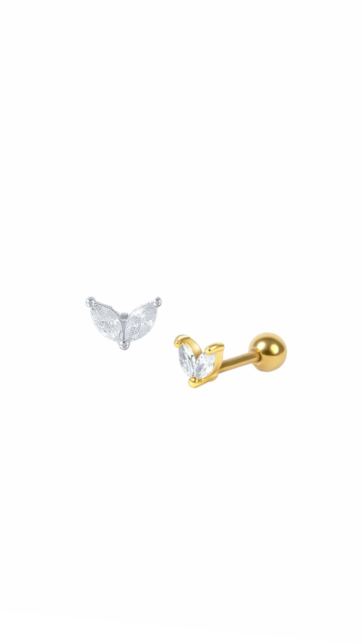 Single S925 Wing Stud Ear Piercing