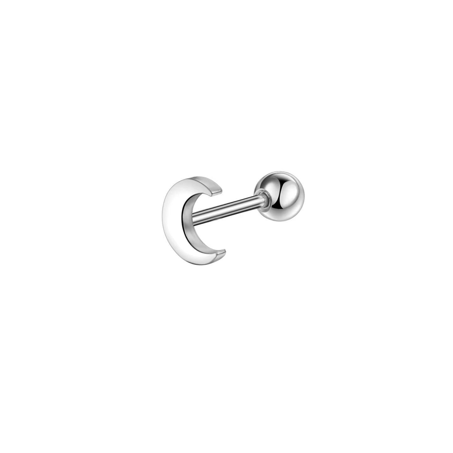 Single S925 Crescent Moon Ear Piercing