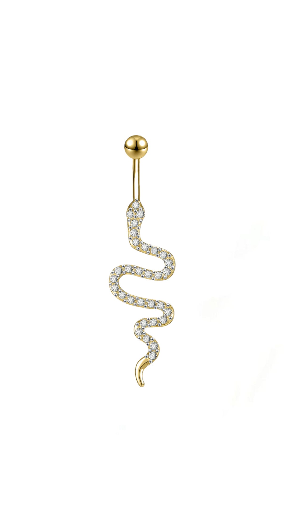 Cubic Zirconia Snake Navel Belly Piercing