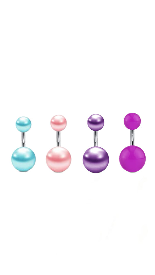 Pearl Short Axe Basic Ball Belly Ring