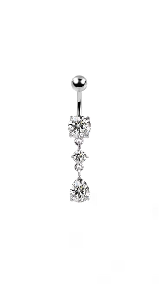Zircon Water-drop Decor Navel Belly Ring