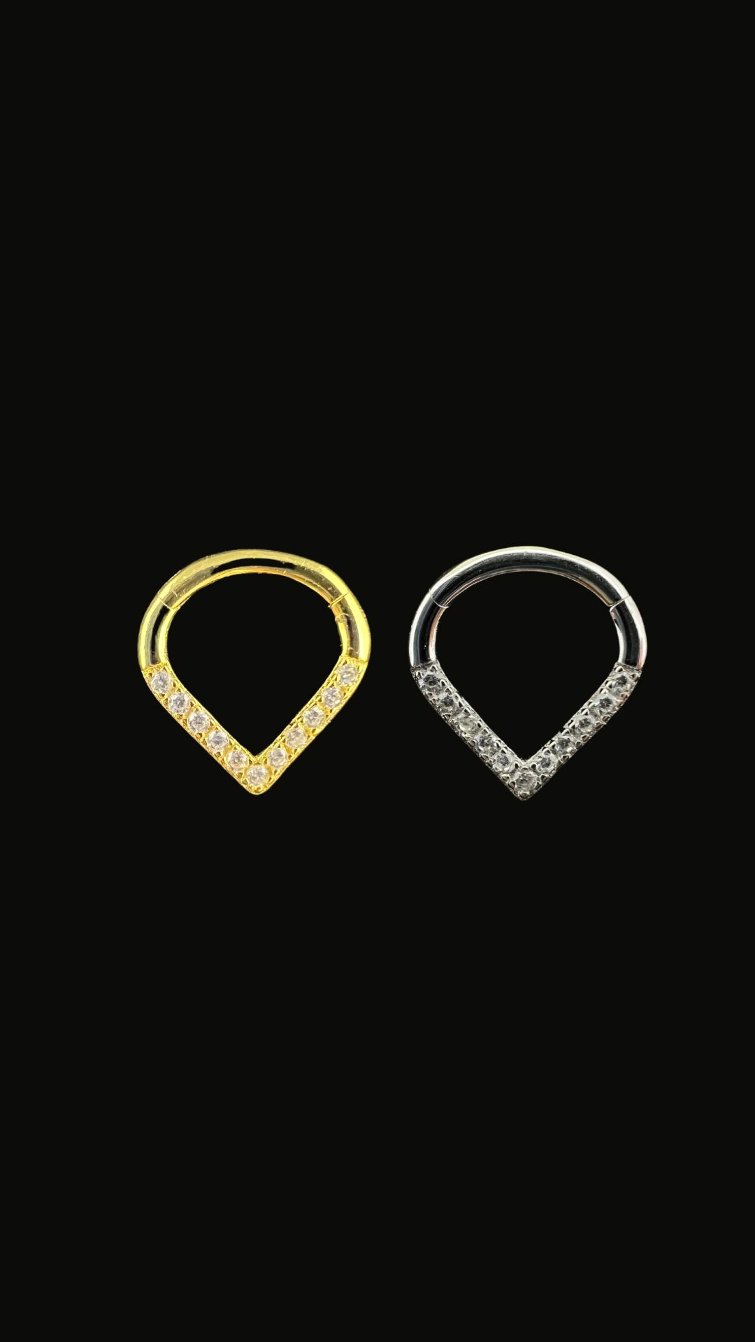 Silver 925 Drop Shape Hoop Septum & Daith Ear Piercing