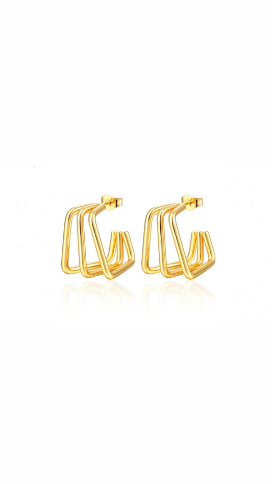 3  Connecting Square  Winter Earring