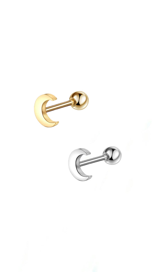 Single S925 Crescent Moon Ear Piercing