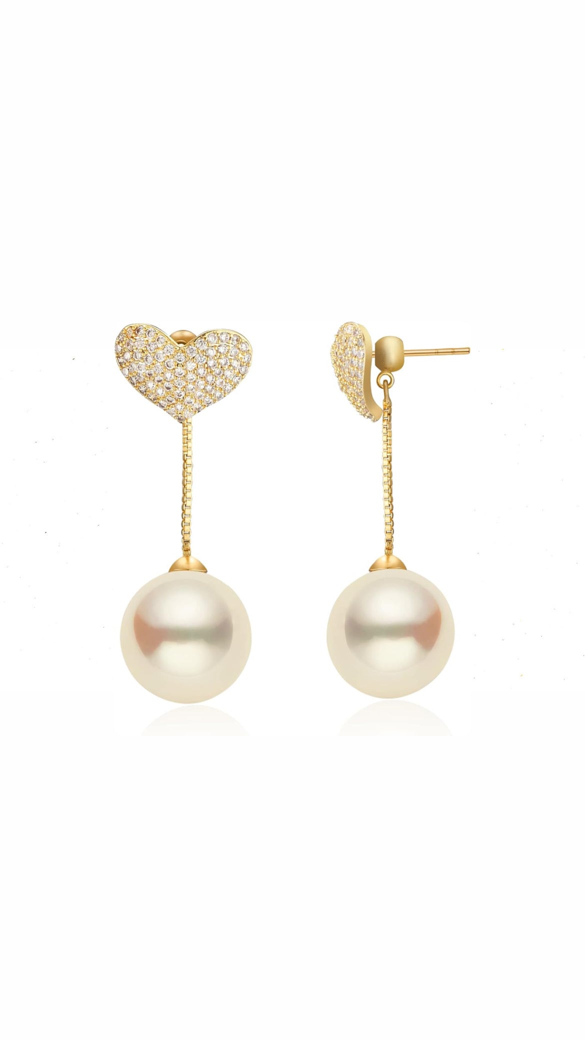 Heart Hanging Pearl Winter Earring