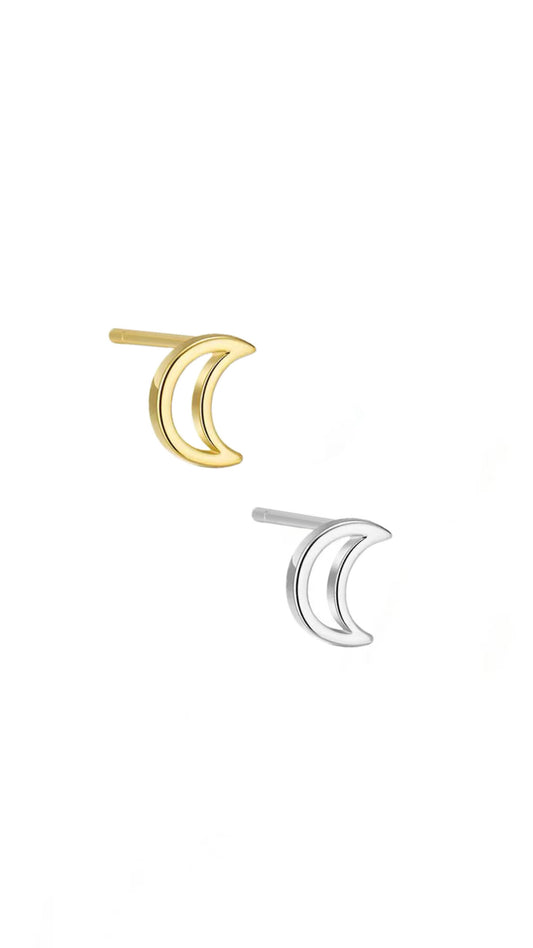 Single S925 Half Moon Stud Ear Piercing
