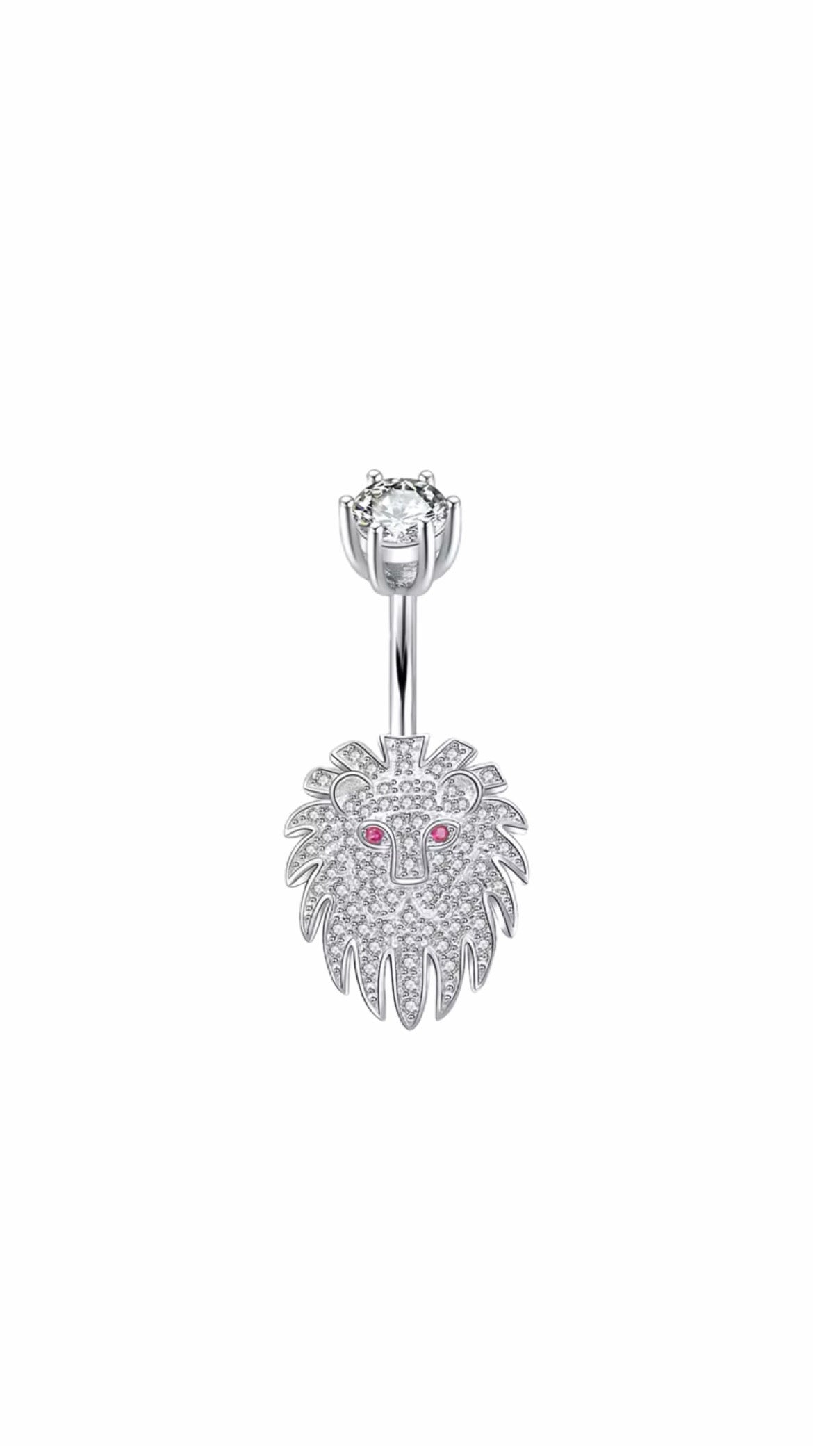 Silver 925 Lion Shape Belly Ring