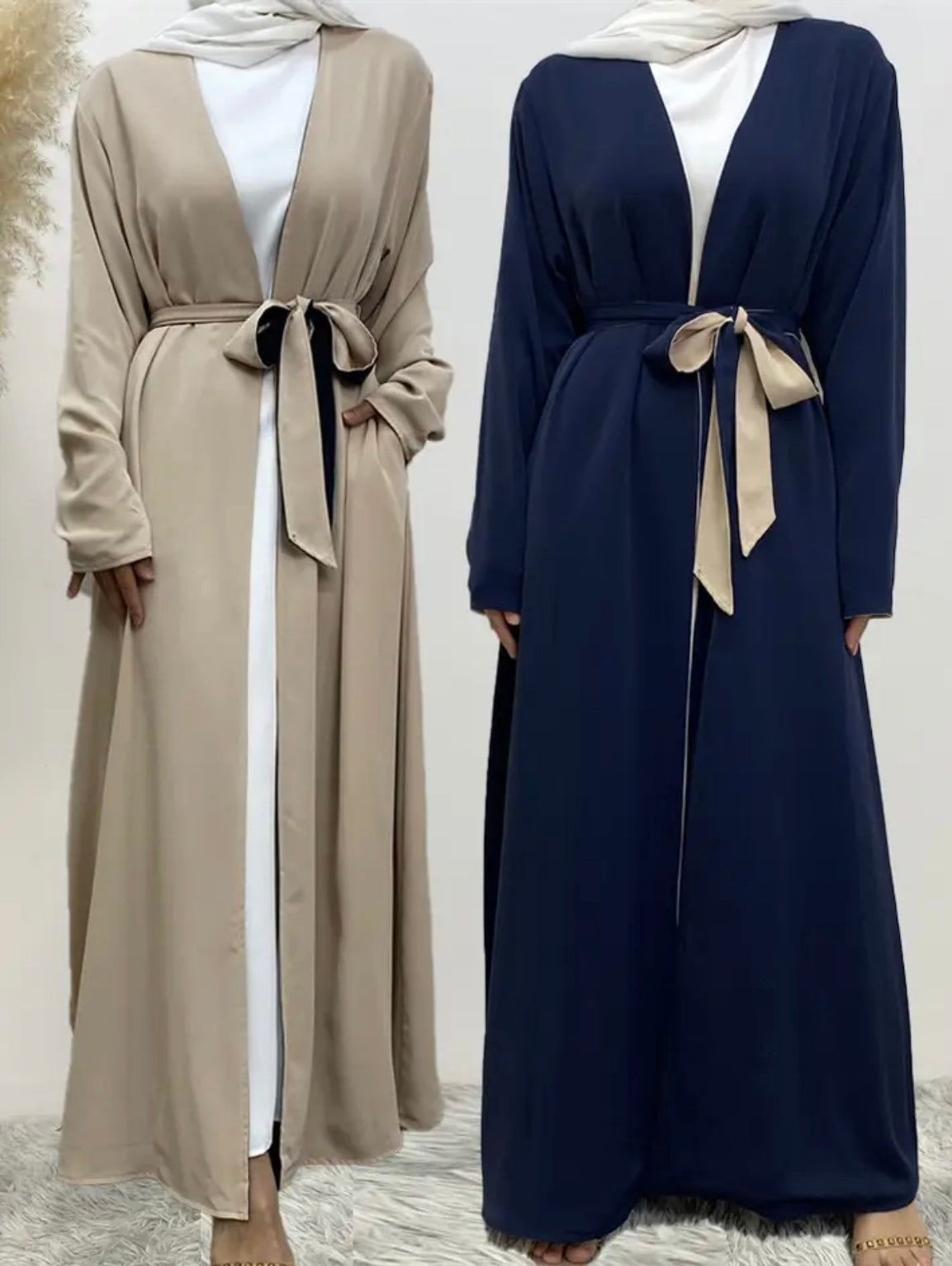 AYA SOFIA Double Sided Open Abaya with Belt