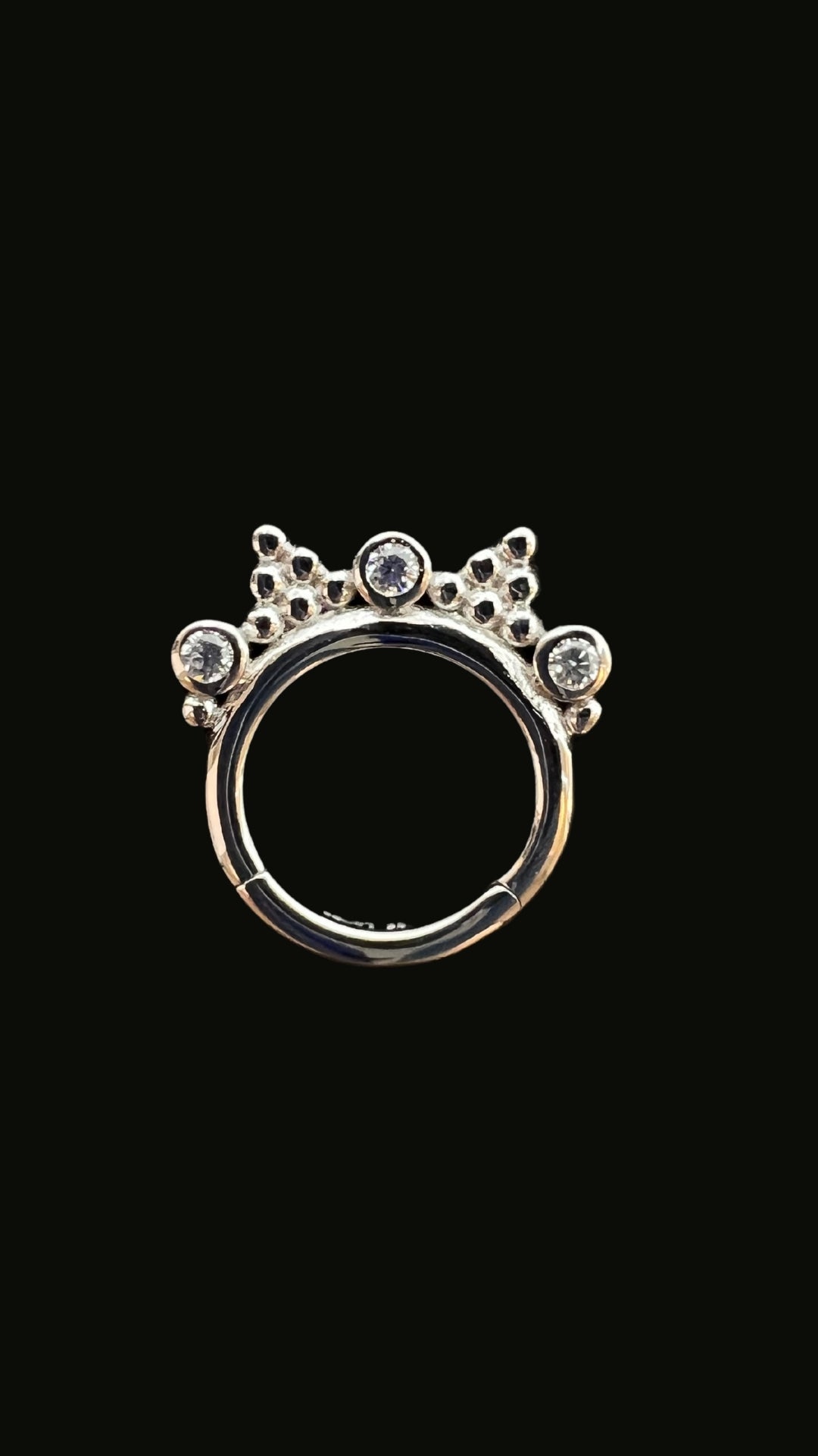 Silver 925 3 Stones Zircon Daith/ Septum Ear Piercing