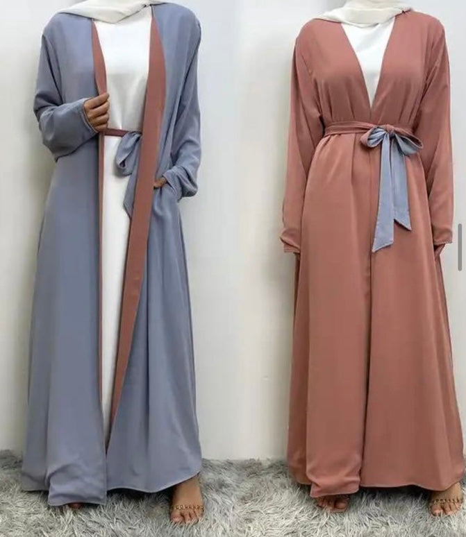 AYA SOFIA Double Sided Open Abaya with Belt