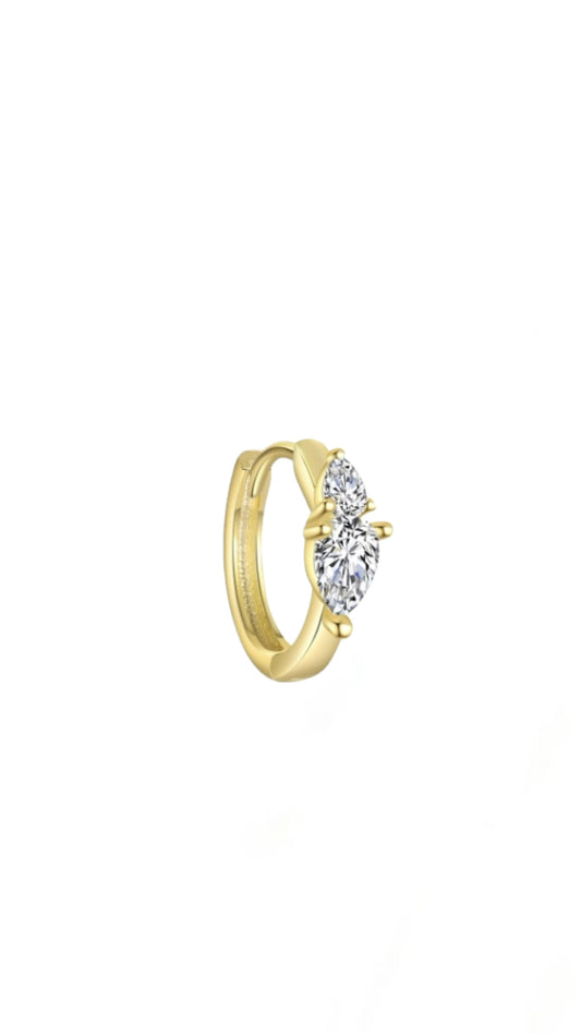 Single S925 Drop Hoop Ear Piercing