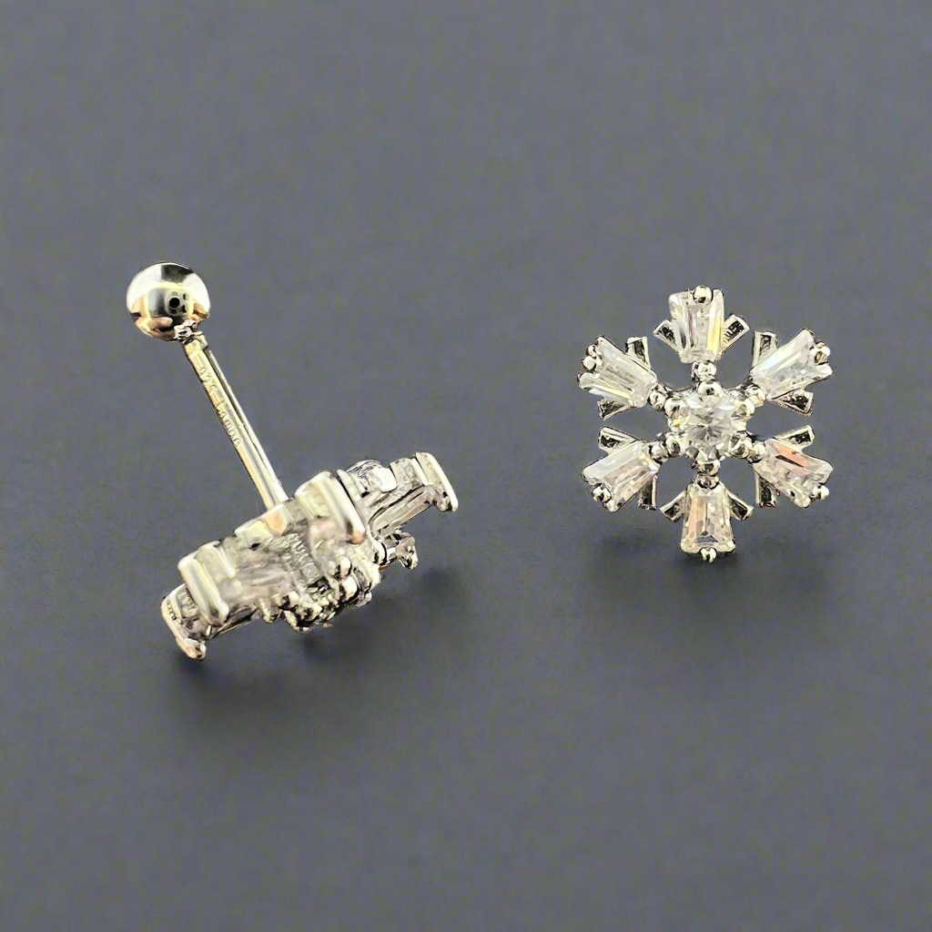 Single Snowflake Lobe  Ear Piercing