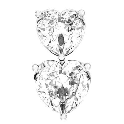 Silver 925 Double Heart Reverse Belly Ring