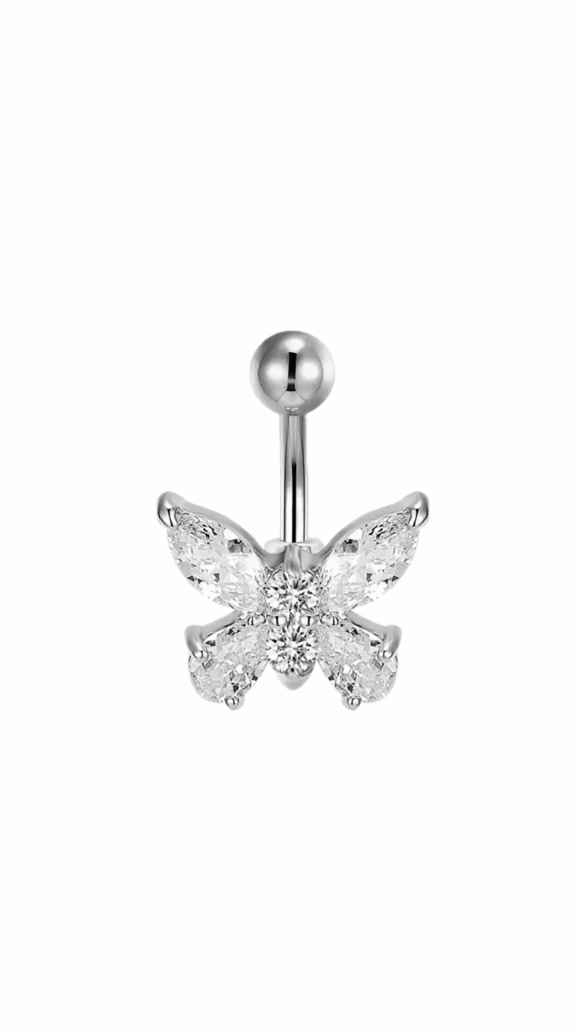 14G Butterfly Titanium Belly Ring