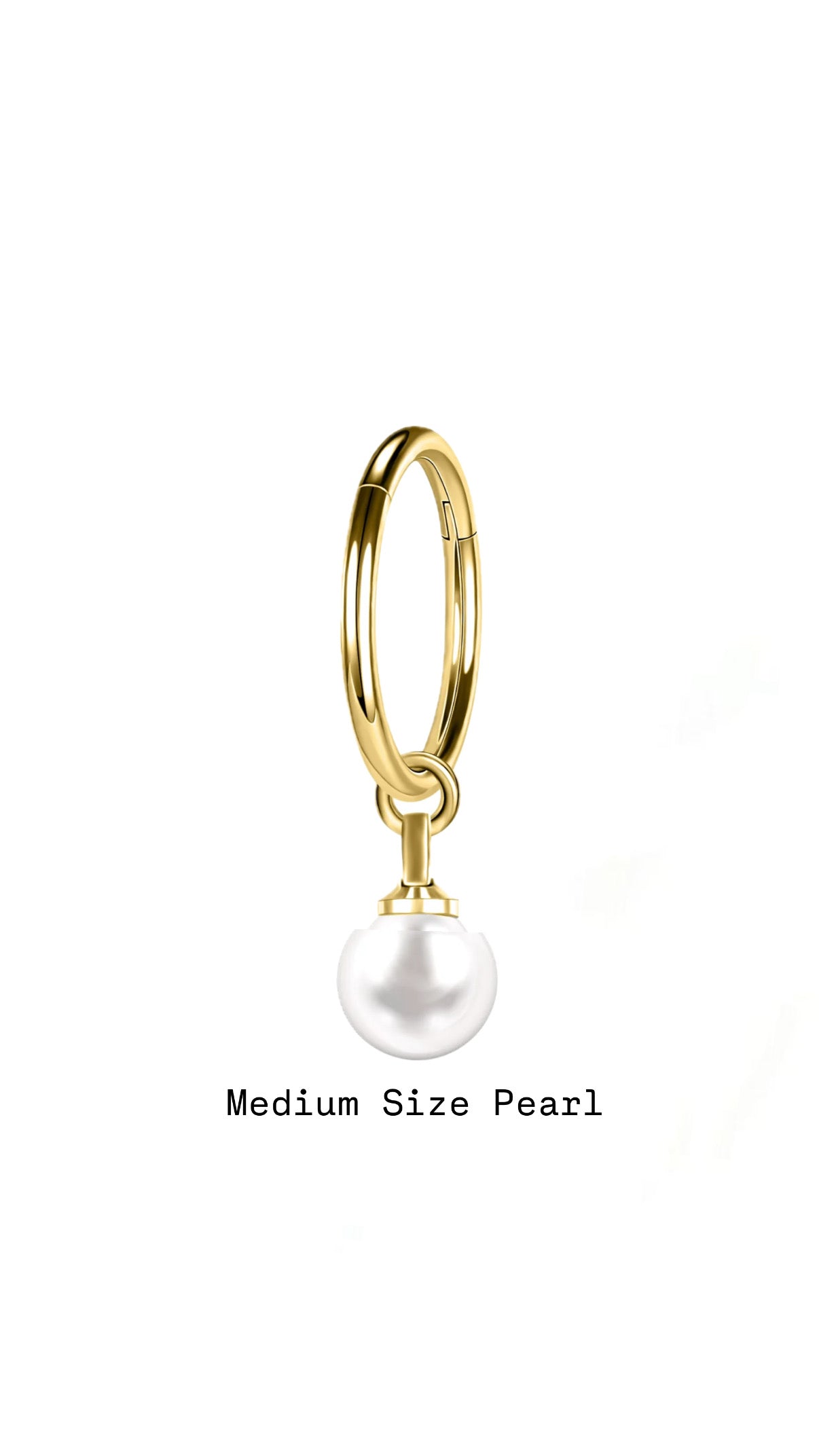 Medium Size Pearl Hoop Belly Ring