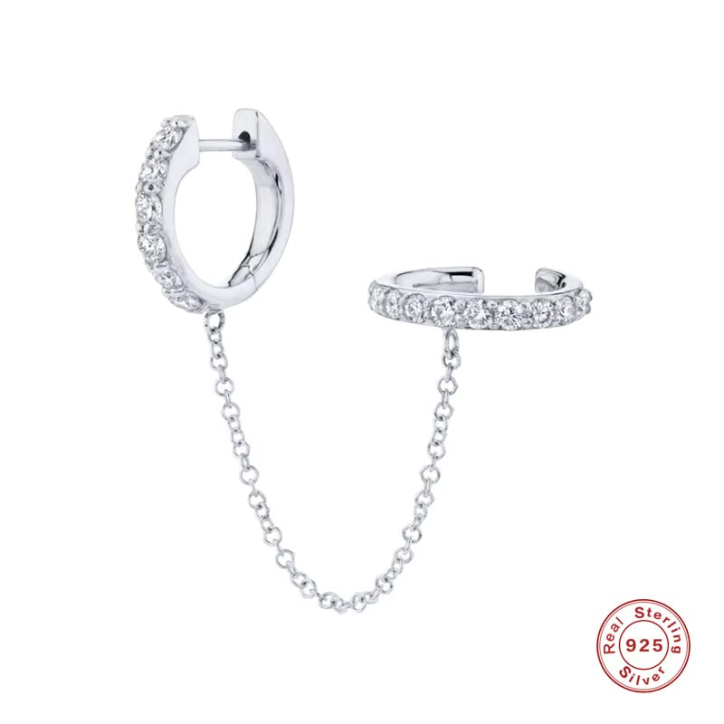 Silver 925 Chain Ear Piercing