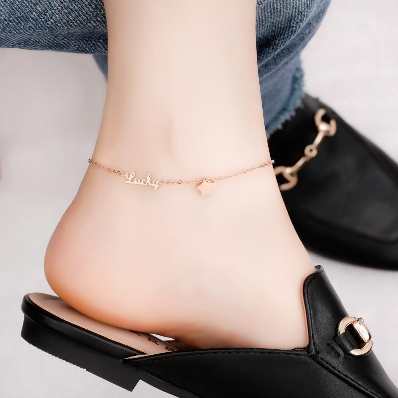 Lucky Letter Decor Anklet