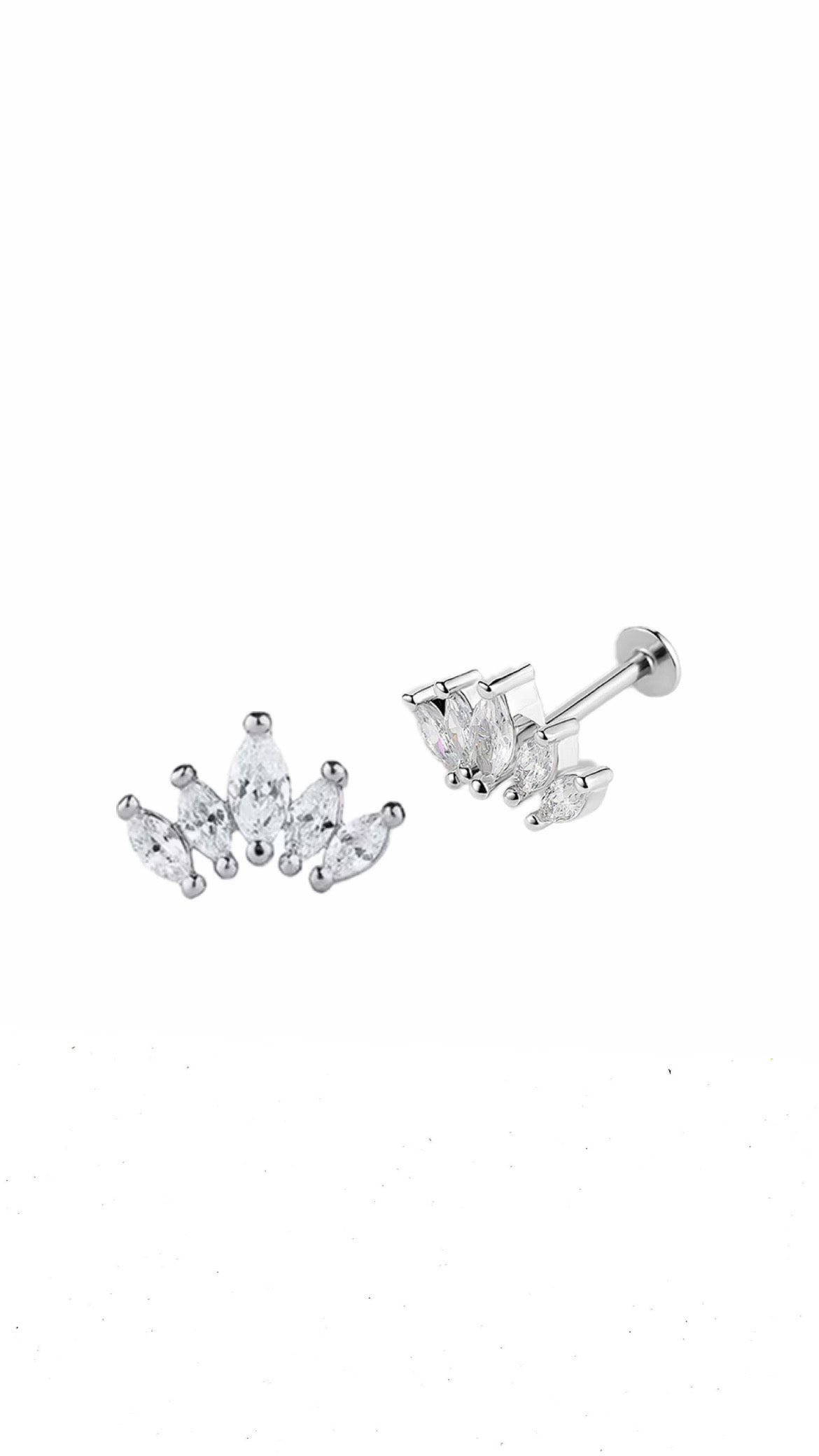 5 Stones Helix/Conch Stainless Steel Ear Piercing