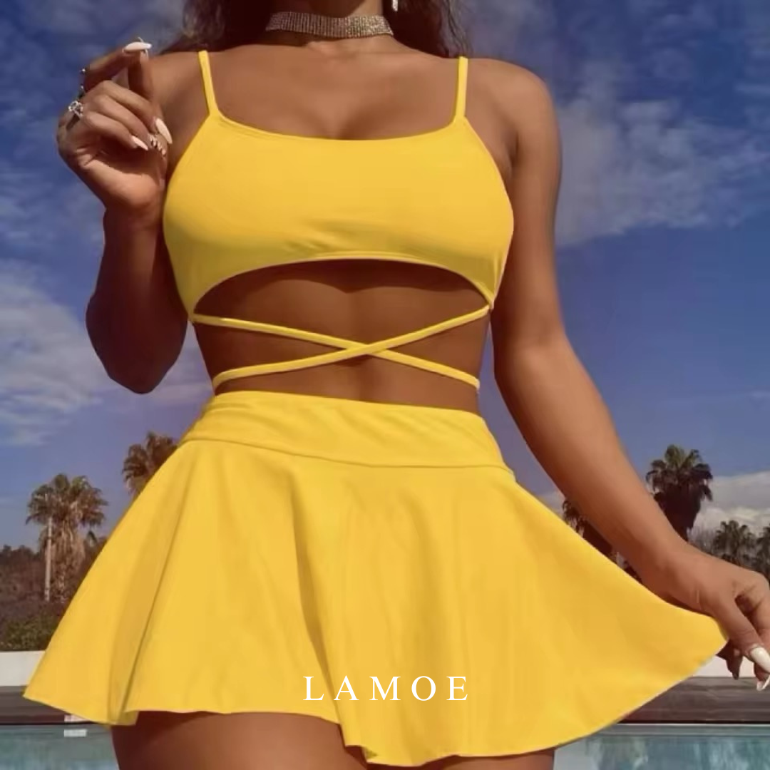 3 Pieces Set Yellow Swimsuit