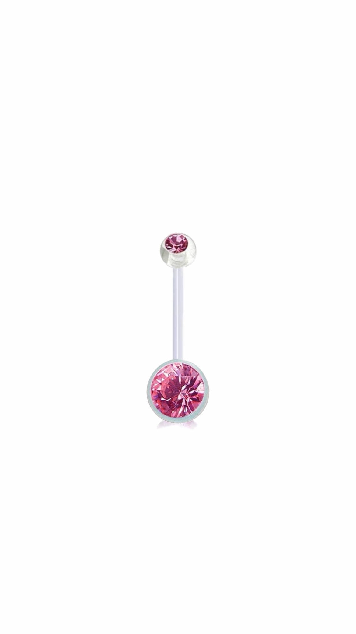 Bioflex Axe with Silver Rose Stone Belly Piercing