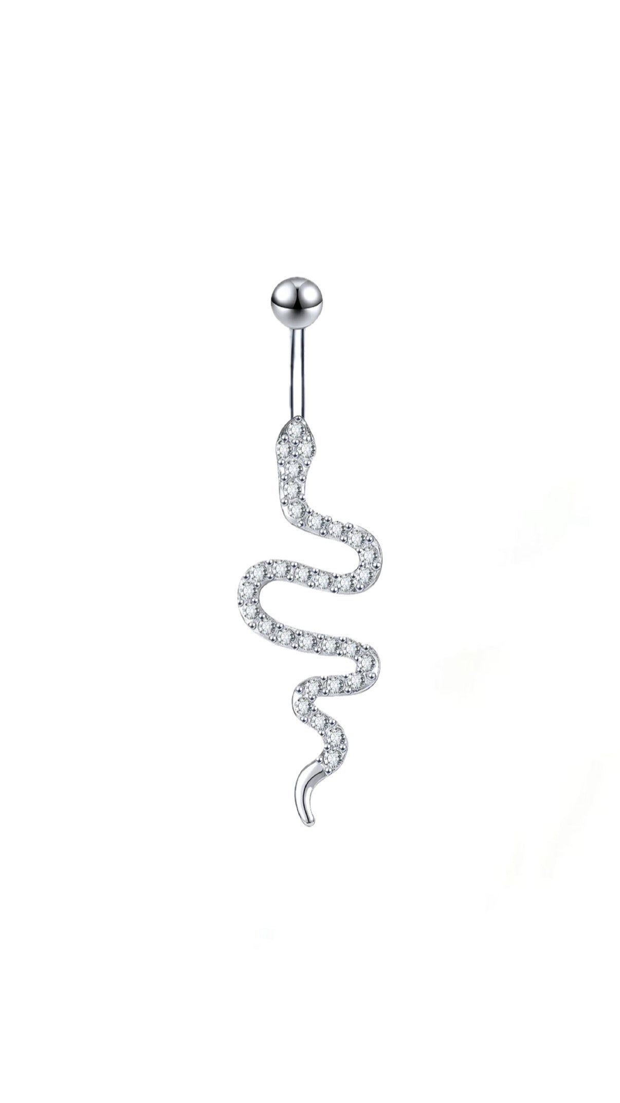 Cubic Zirconia Snake Navel Belly Piercing