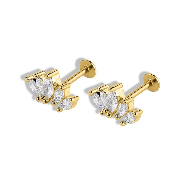 5 Stones Helix/Conch Stainless Steel Ear Piercing