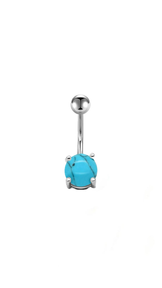 Blue Marble Basic Ball Decor Belly Ring