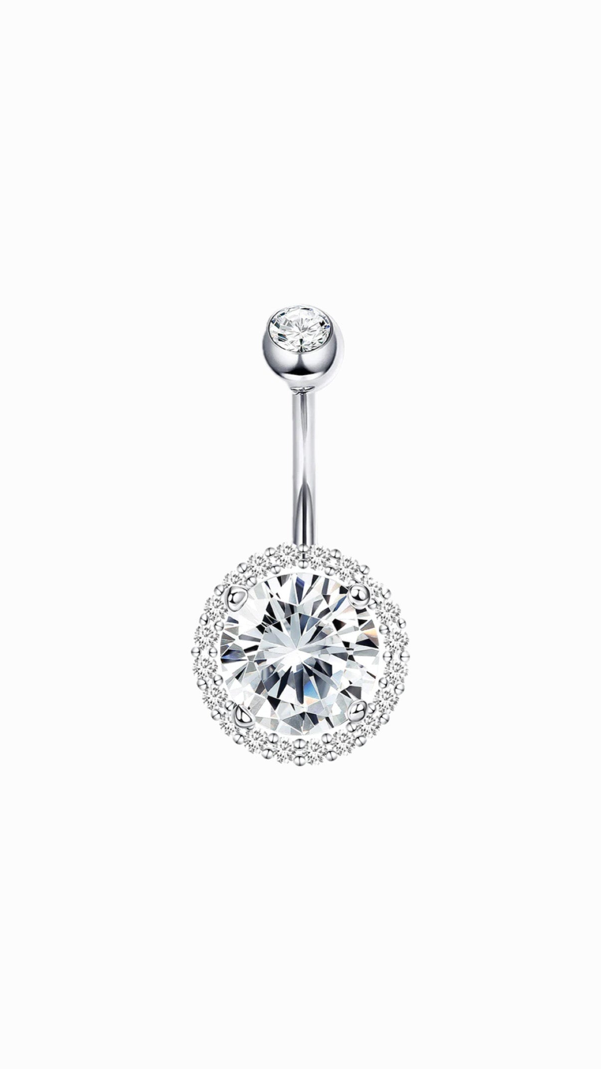 Round Two Layers Zircons Belly Ring