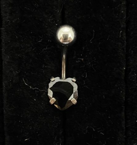 Black Heart Belly Ring