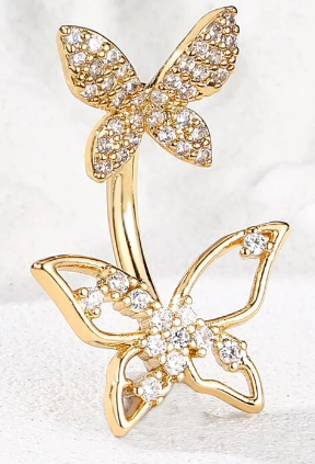 Zircon Butterfly Decor Belly Ring