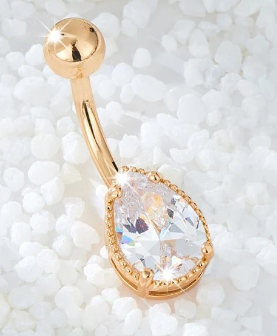 Zircon Water Drop Decor Navel Belly Ring