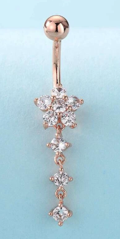 Zircon Flower Decor Belly Ring