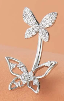 Zircon Butterfly Decor Belly Ring