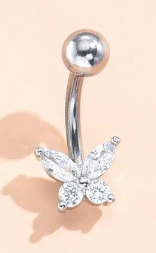 Zircon Butterfly Decor Navel Belly Ring