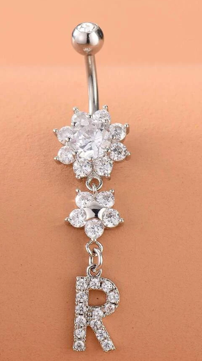 Letter Decor Belly Ring